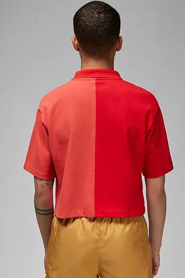 Женская футболка свободного кроя с молнией Jordan Flight Loose Fit 1/4 Zip T-Shirt Nike, Red — фото 2