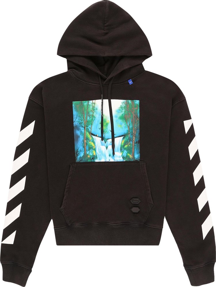 

Худи Off-White Diag Waterfall Over Hoodie 'Black / Multicolor', черный