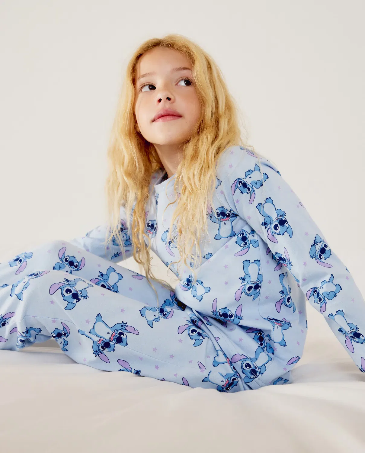 Детская пижама для девочек с принтом Lilo & Stitch Cotton Juice, Azul Marino