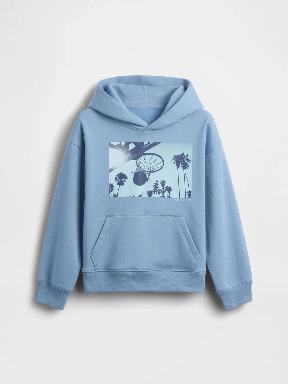Худи Gap VintageSoft Relaxed Graphic Hoodie, синий — фото 4