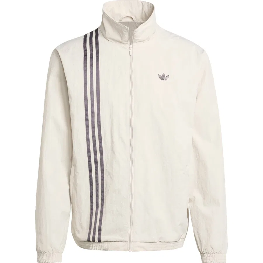 Женская куртка из футера с принтом Firebird Front Stripes Woven Track Top adidas Originals, Бежевый — фото 3