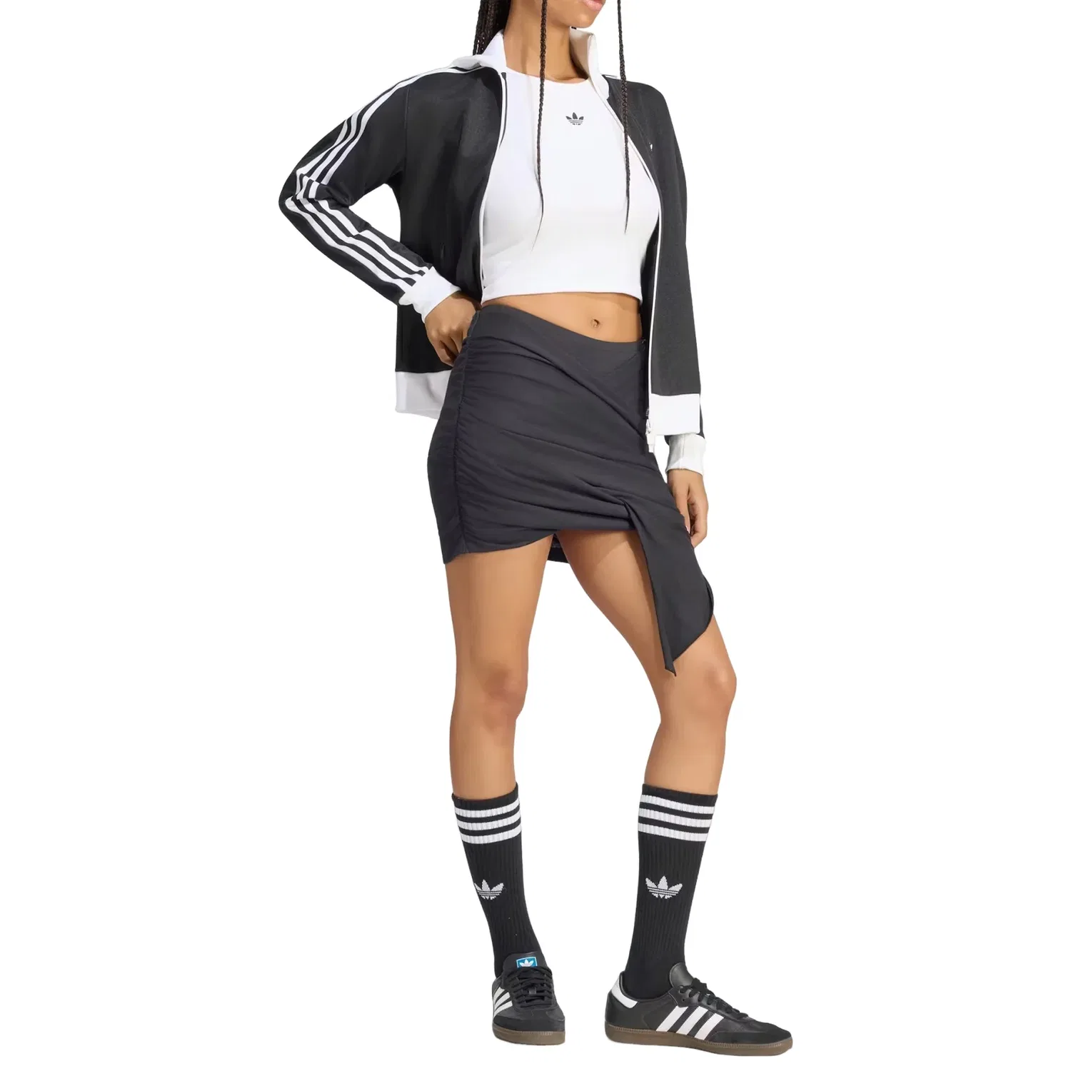 Женская юбка Jennie Wrap-Around Skirt Asia Sizing 'Black' adidas, черный — фото 4
