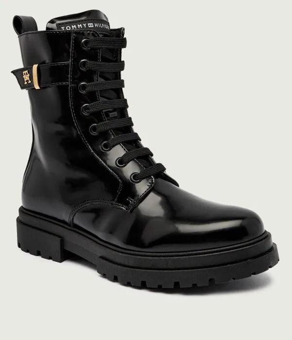 Детские сапожки из искусственной кожи Tommy Hilfiger, черный