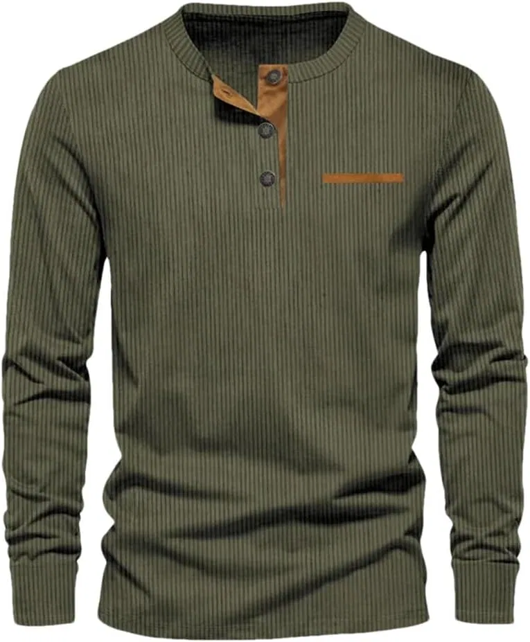Мужская футболка с длинным рукавом Crew Neck Solid, Army Green