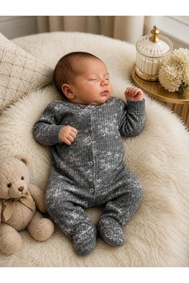 Детский комбинезон для новорожденных хлопковый Graphic Enia Baby, Gray — фото 2