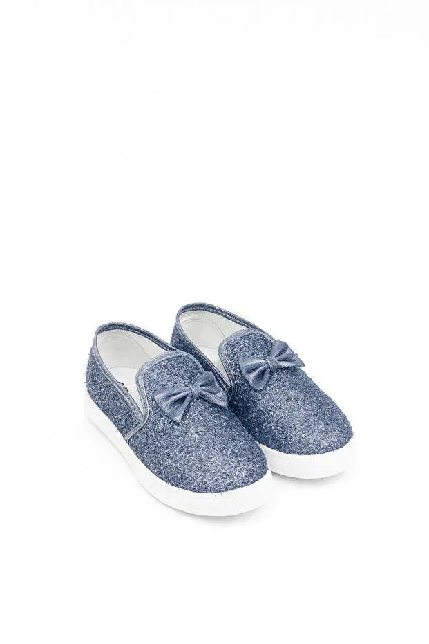 Детские балетки для девочек с блестками Behtah Kundura, Silvery Blue