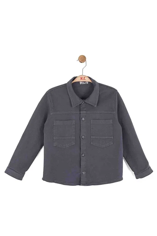 Детская рубашка для мальчиков с длинным рукавом Nk Kids, Anthracite — фото 2