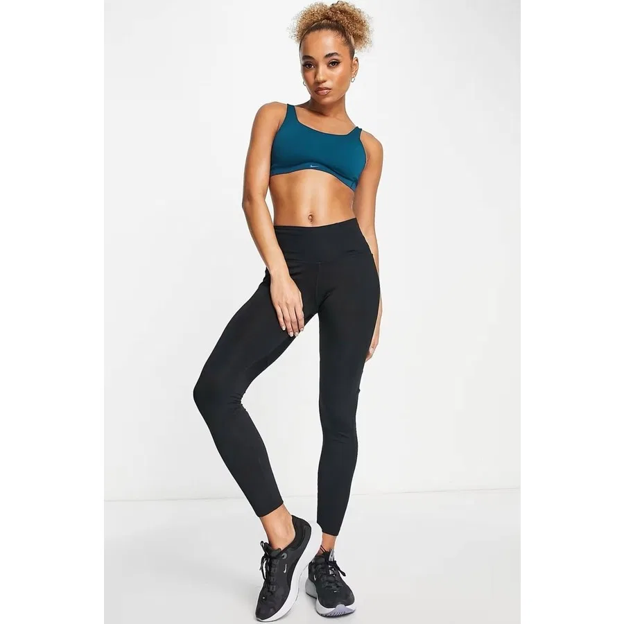 Спортивный бюстгальтер с принтом Nike Dri-FIT Alate Minimalist, Синий — фото 4