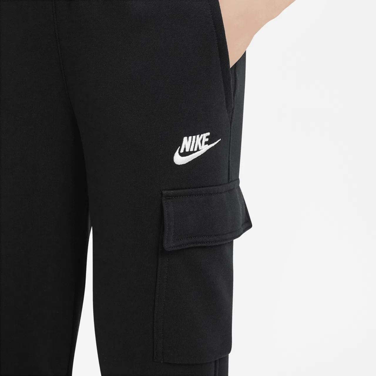 Брюки для мальчиков Club Fleece LBR Cargo Nike, черный/белый — фото 3