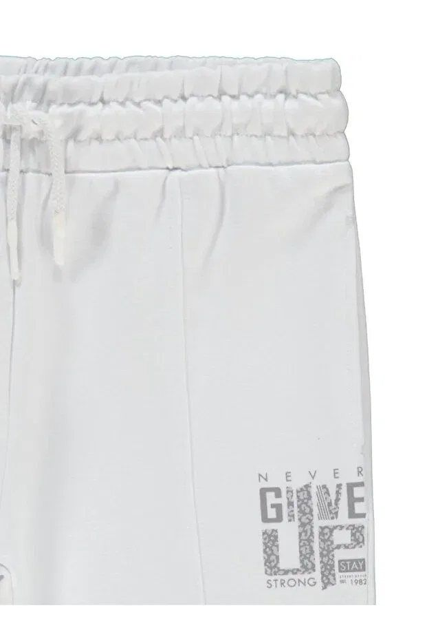 Детские спортивные штаны для девочек с принтом Leopard printed sweatpants Civil Girls, White — фото 4