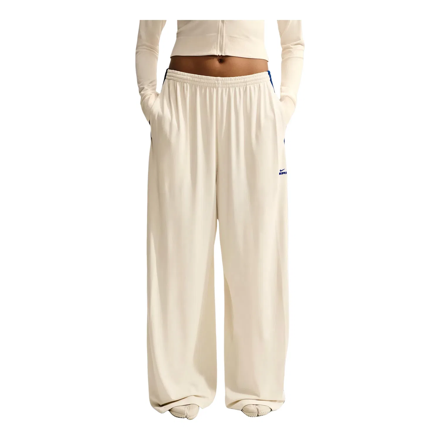 Женские брюки SKIMS Stretch Knit Wide-Leg Pants 'Actv Ivory Cobalt' Nike, Actv Ivory/Cobalt