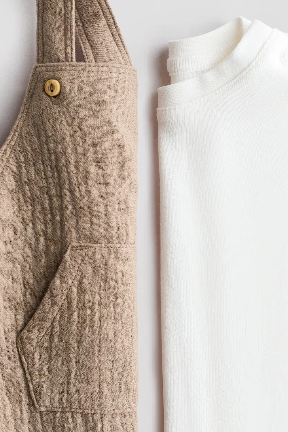 Комплект из двух предметов из хлопка H&M, Beige/Weiß — фото 2