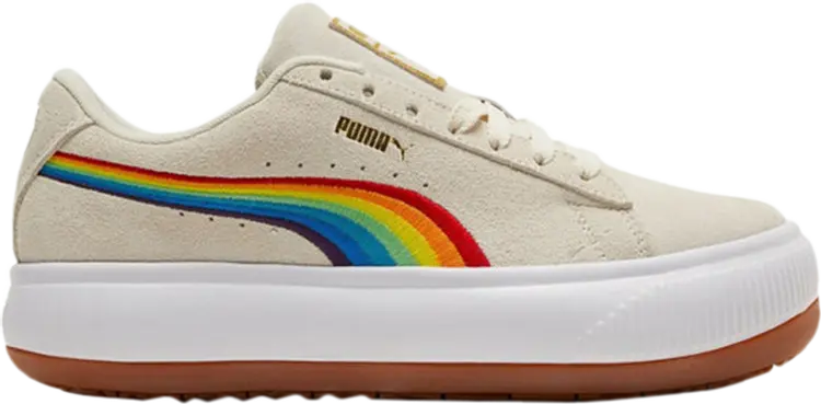 

Кроссовки Puma Wmns Suede Mayu Rainbow - Whisper White, кремовый, Бежевый, Кроссовки Puma Wmns Suede Mayu Rainbow - Whisper White, кремовый