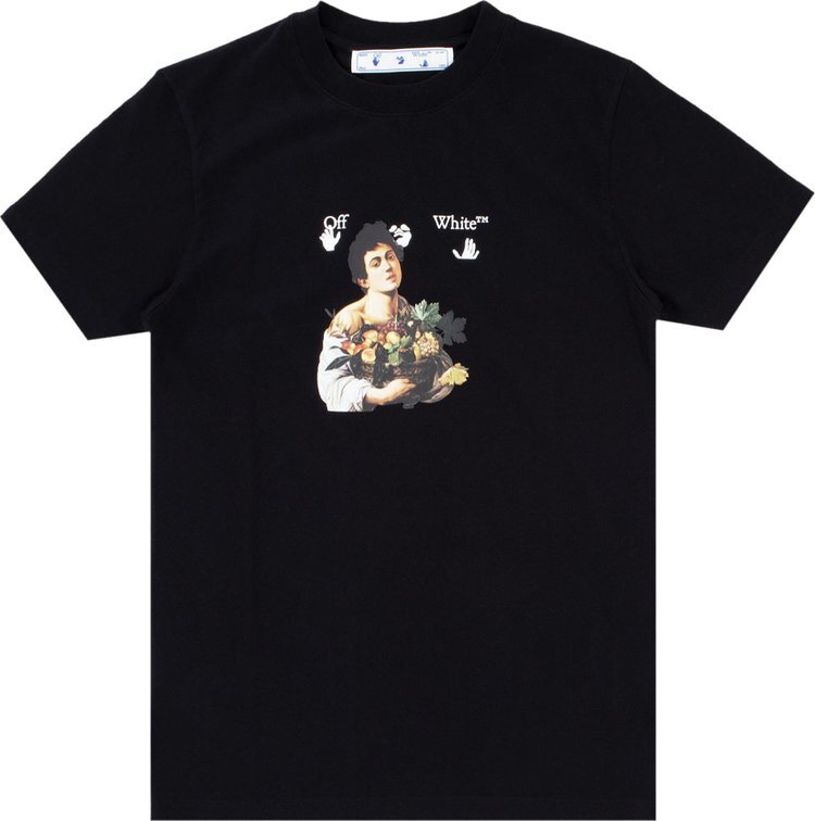 

Футболка Off-White Caravaggio Boy Slim Tee 'Black/White', черный