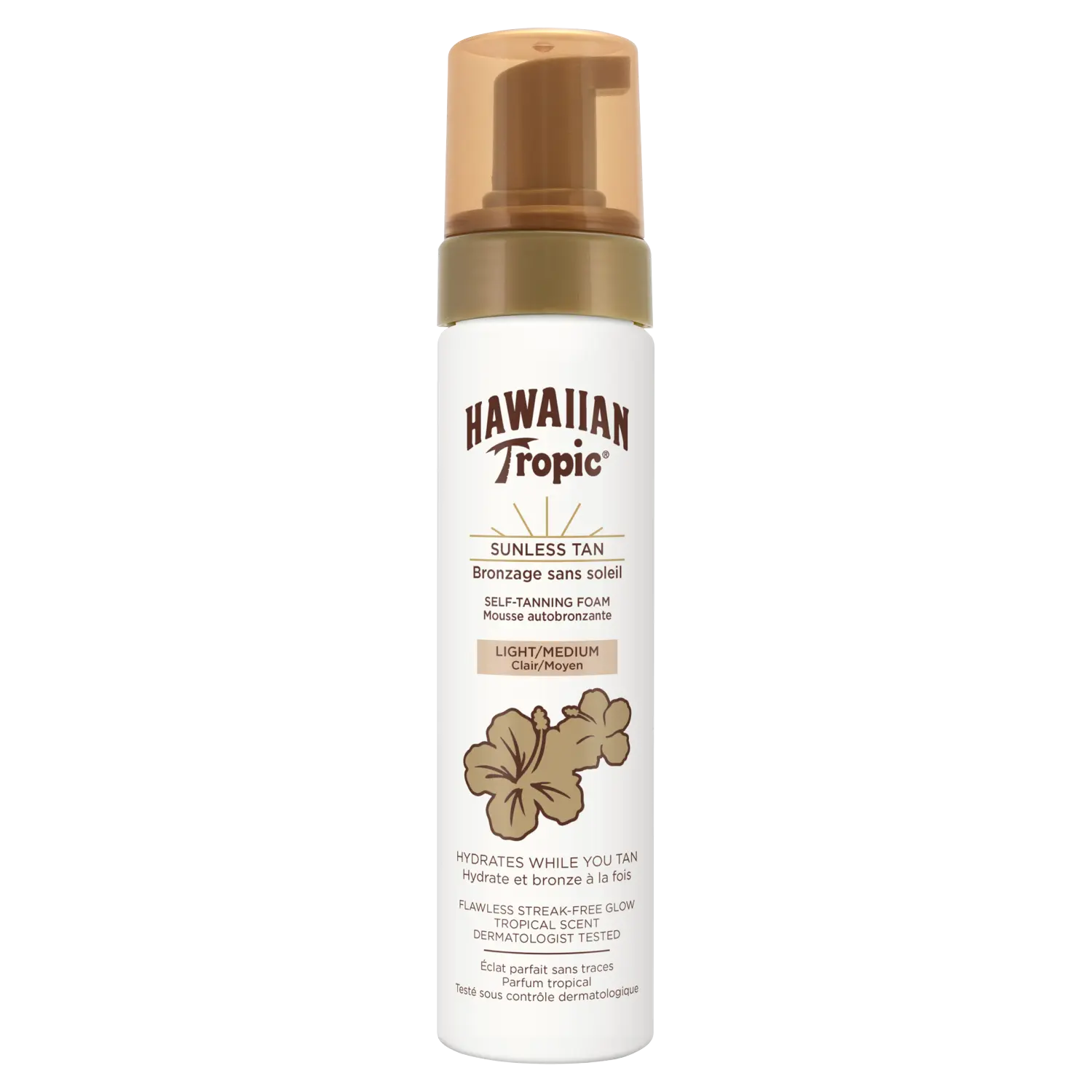 

Hawaiian Tropic Sunless Tan Пенка-автозагар для тела легкий/средний, 200 мл