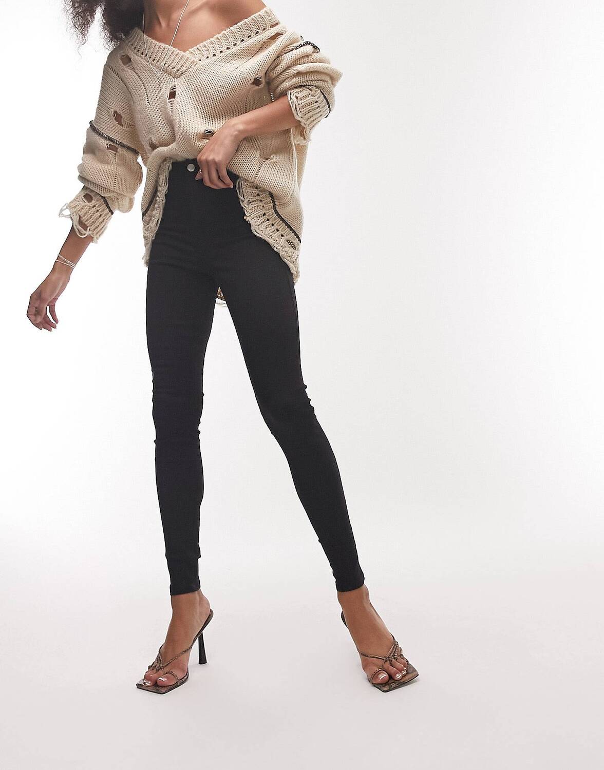 

Черные джинсы Topshop Joni