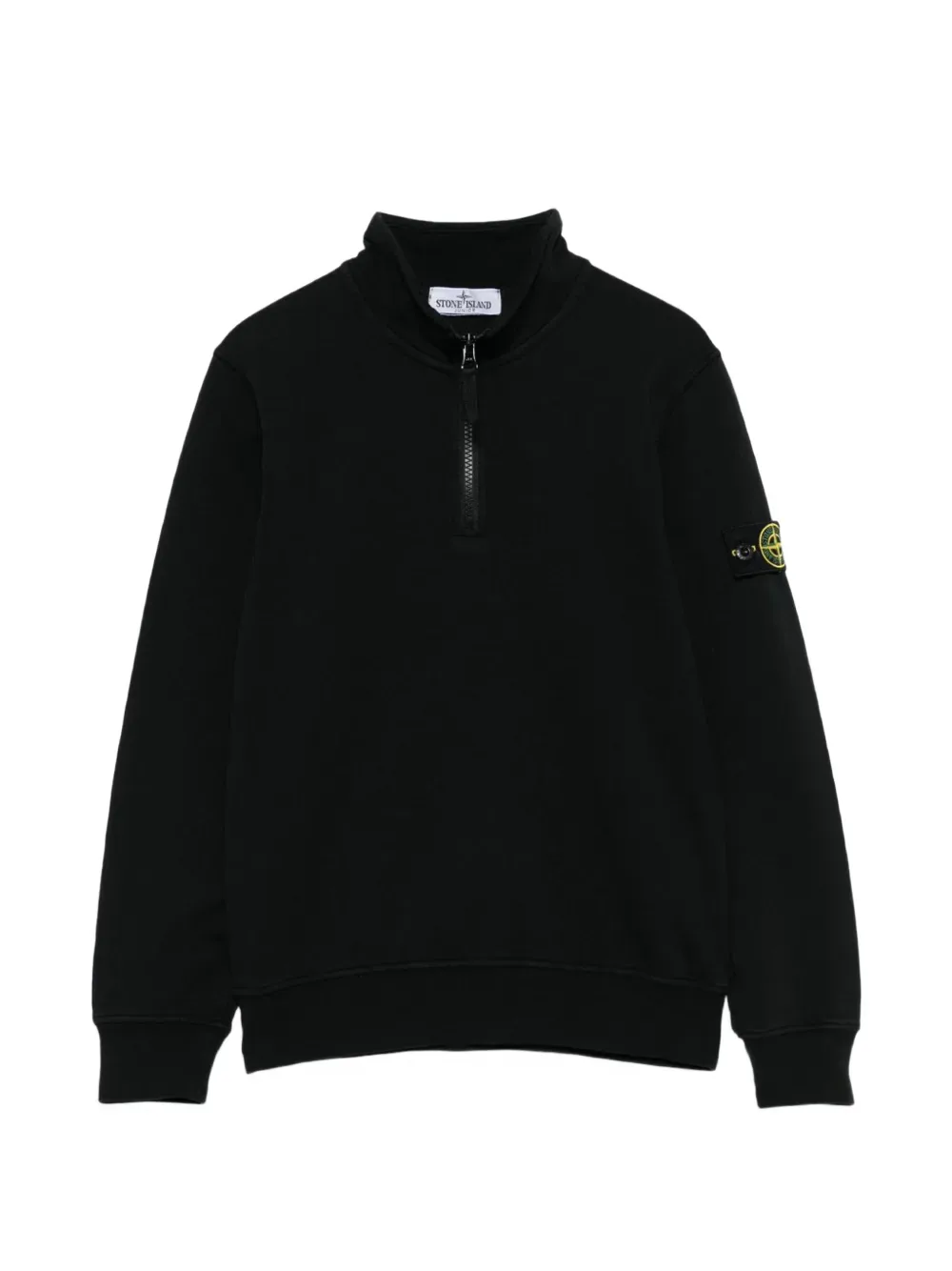 Свитшот на молнии до половины Stone Island Junior, черный