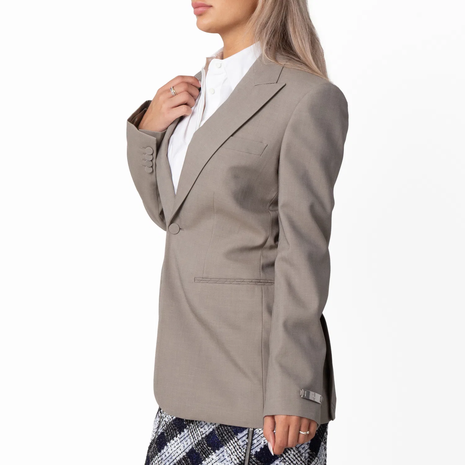 Жакет приталенный из шерсти Wool Tailored Blazer Jacket Burberry, Wax — фото 3