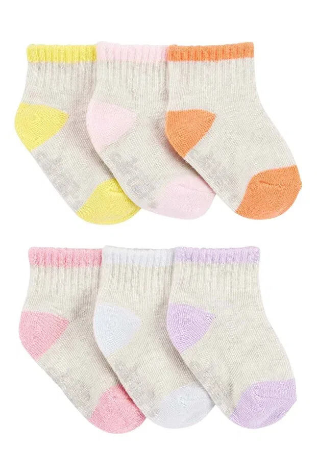 Детские носки для девочек хлопковые комплект 6 пар Carter'S, Multicolor