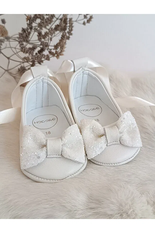 Детские балетки из натуральной кожи для девочек Perla cream stone Hodore, Cream Stone — фото 2