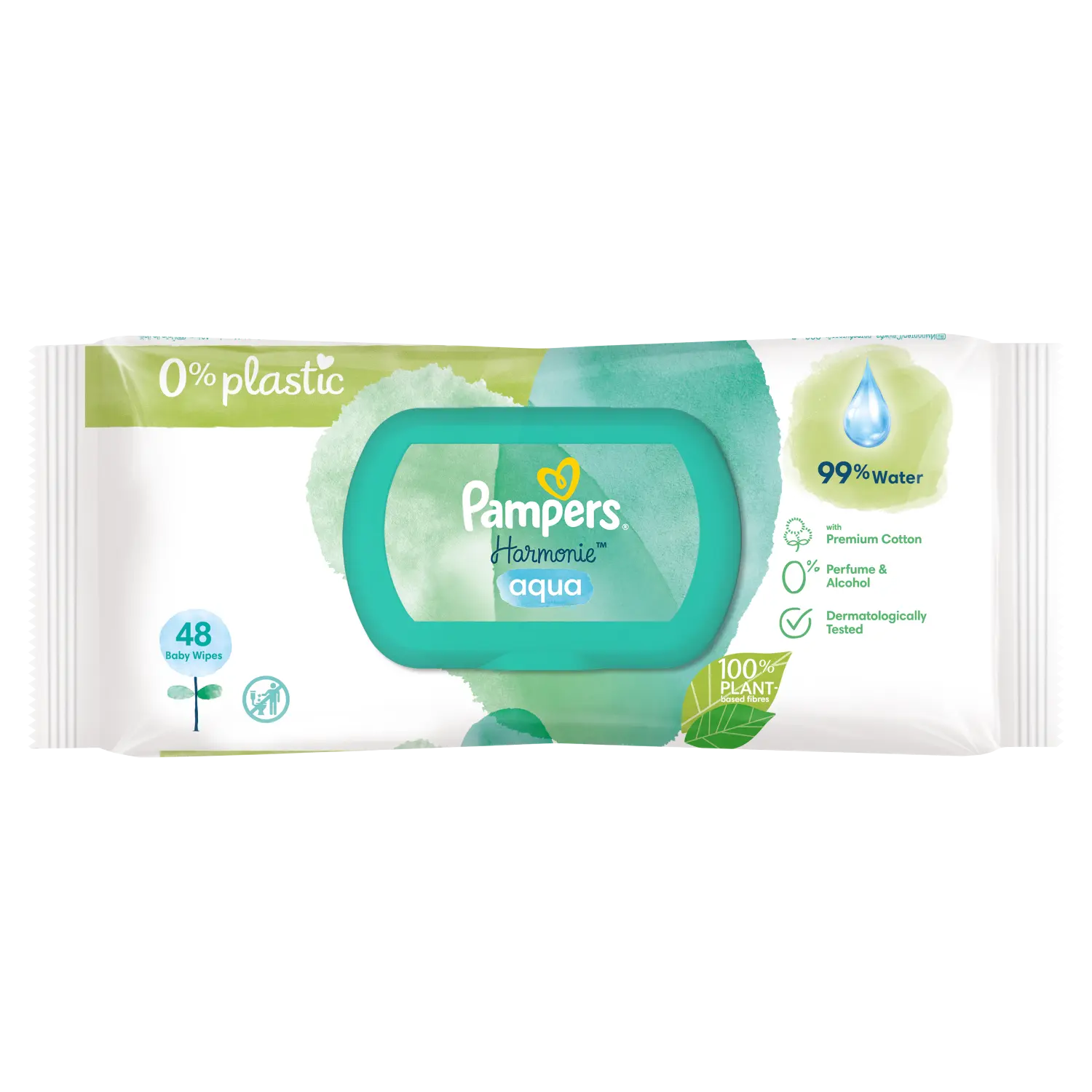 

Pampers Harmonie Aqua салфетки для ухода, 48 шт/1 упаковка