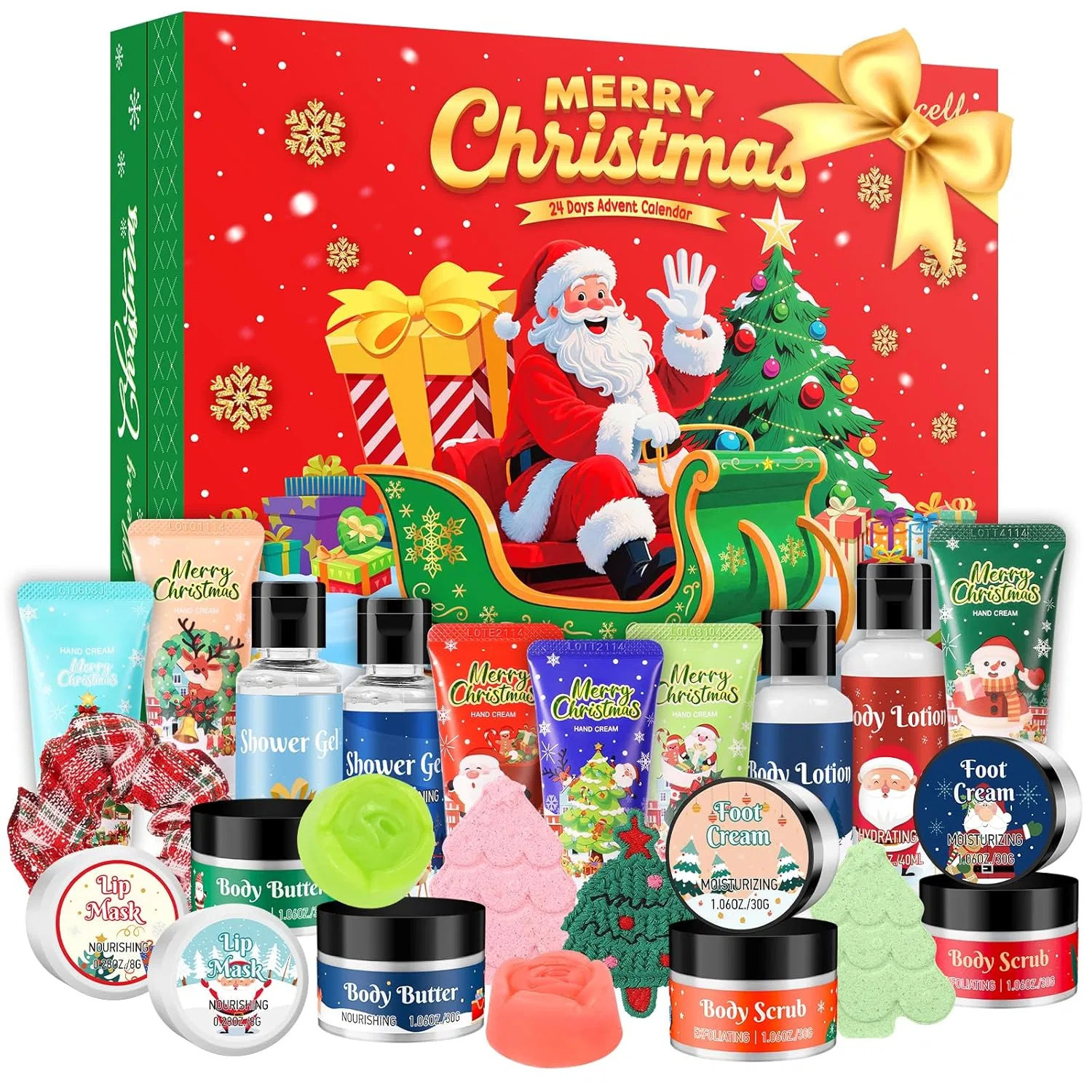 Набор косметики Advent Calendar 2025, Weixinbuy, 24 предмета, 616 г