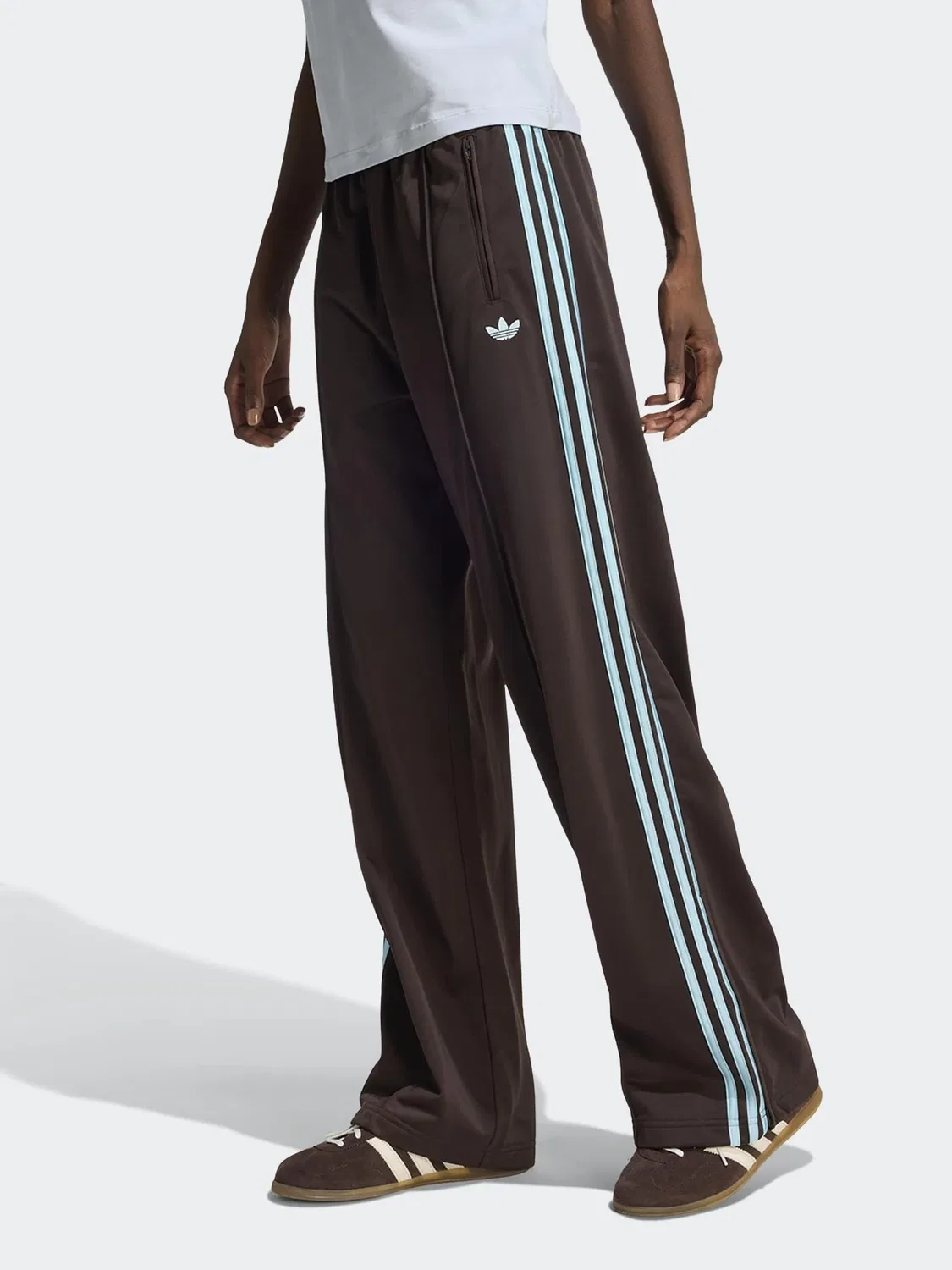 Штаны свободного кроя Firebird, adidas Originals, коричневый/синий