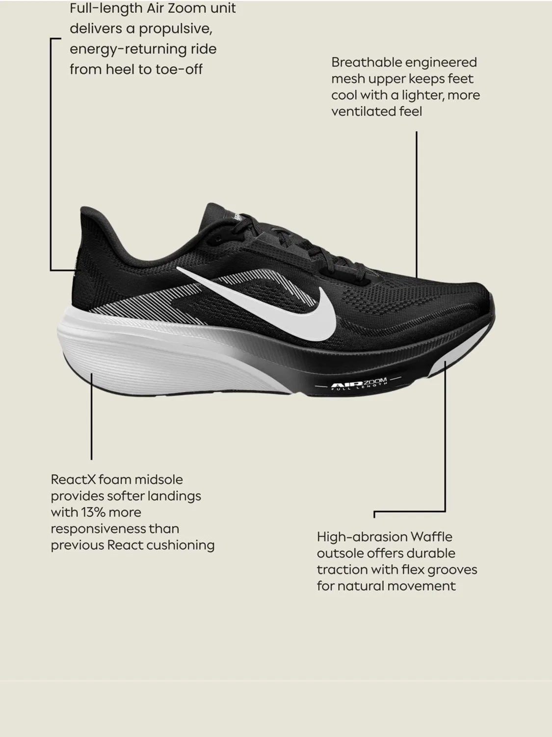 Кроссовки беговые Pegasus 42 Nike, фиолетовый — фото 3