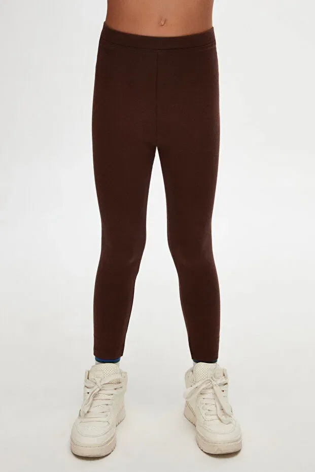 Детские леггинсы для девочек хлопковые Basics Lovetti, Chestnut — фото 2
