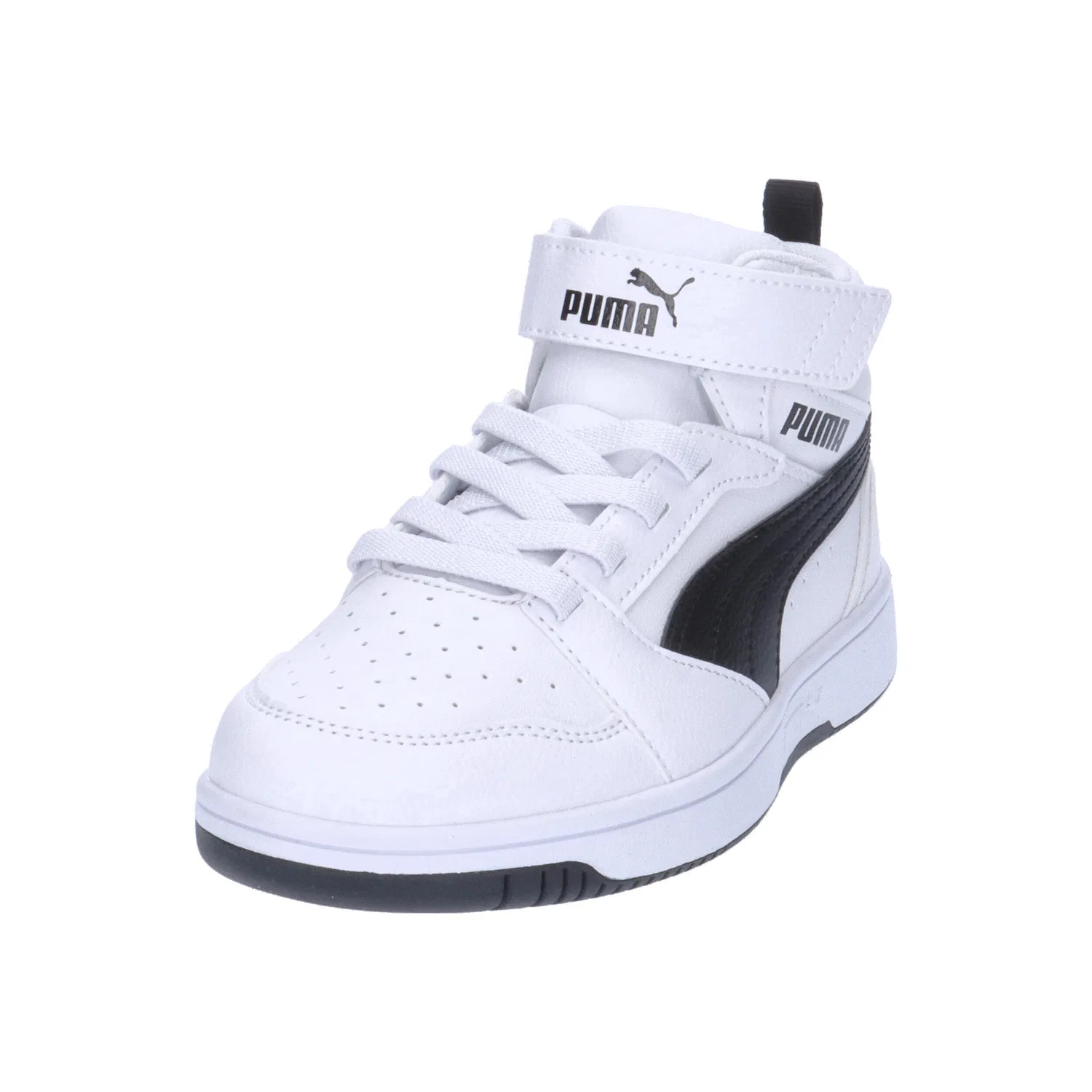 Детские кроссовки на шнуровке Rebound V6 Mid Puma, Weiss Schwarz — фото 4