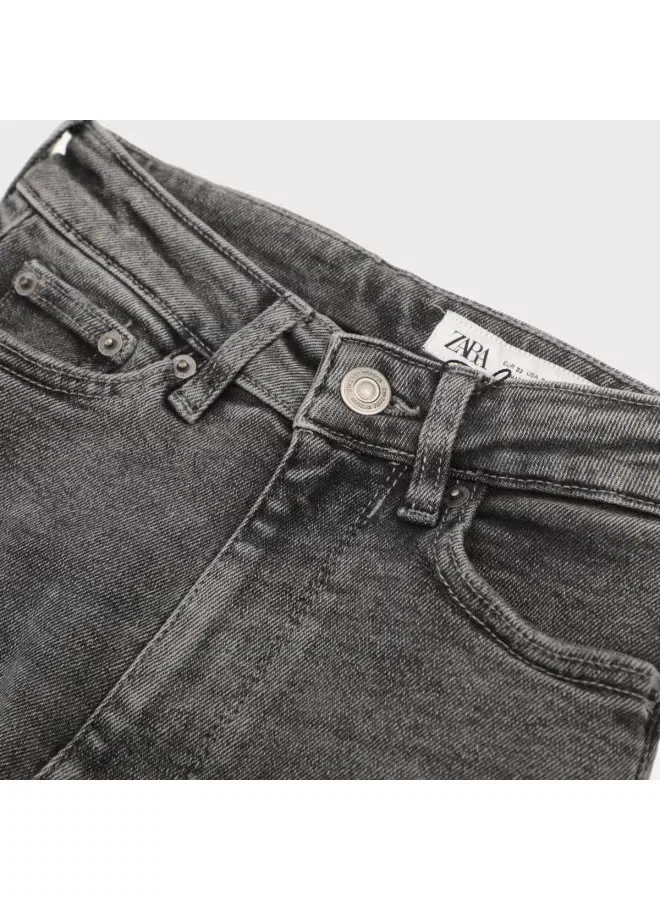 Джинсы узкие состаренный эффект Zara, черно-серый — фото 4