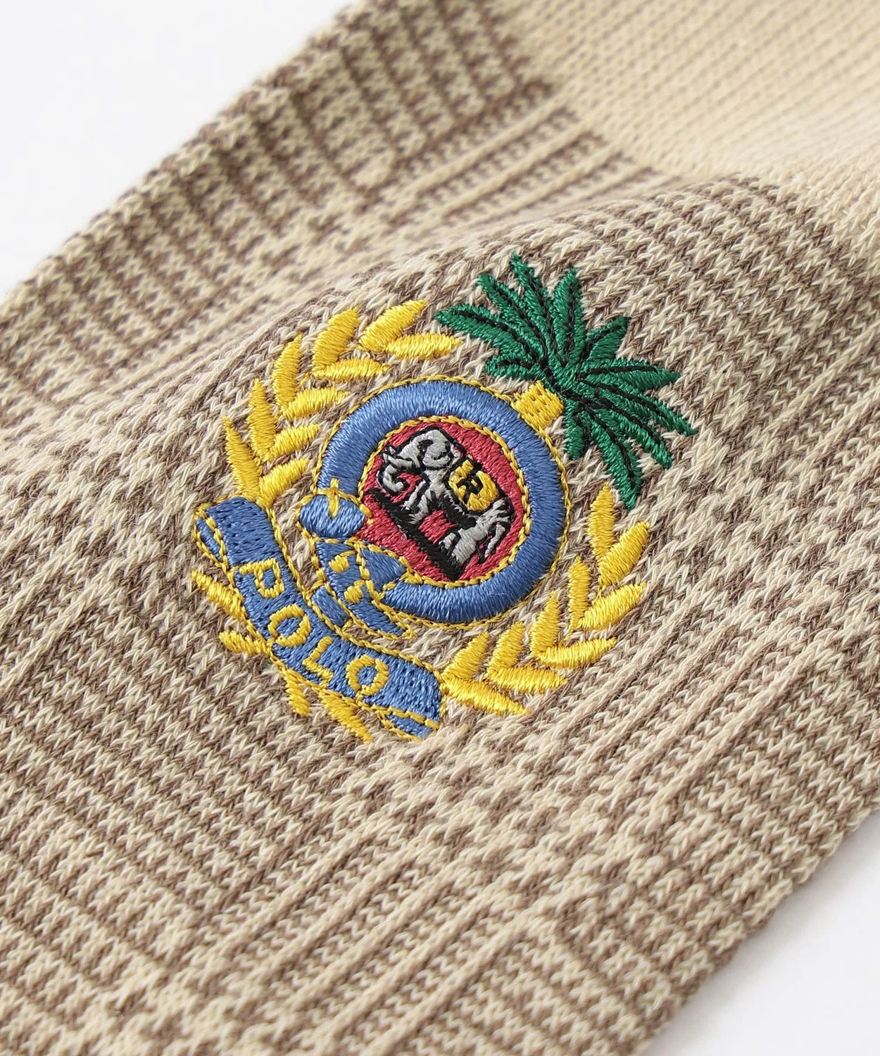 Мужские носки с принтом Glen Plaid With Embroidery POLO RALPH LAUREN, Brown — фото 2