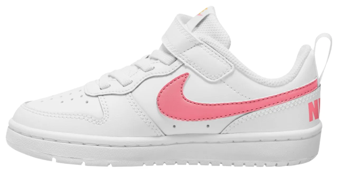 Кроссовки для мальчиков Court Borough Low 2 Nike, цвет White/Coral Chalk/Laser Orange — фото 2