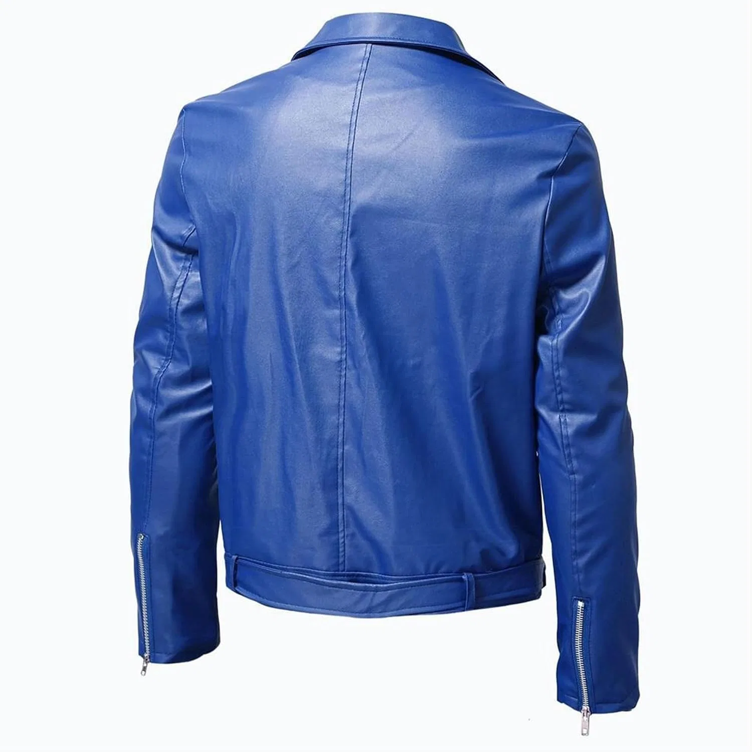 Мужская куртка из экокожи с молнией, Vintage Zip, тёмно-синий — фото 3