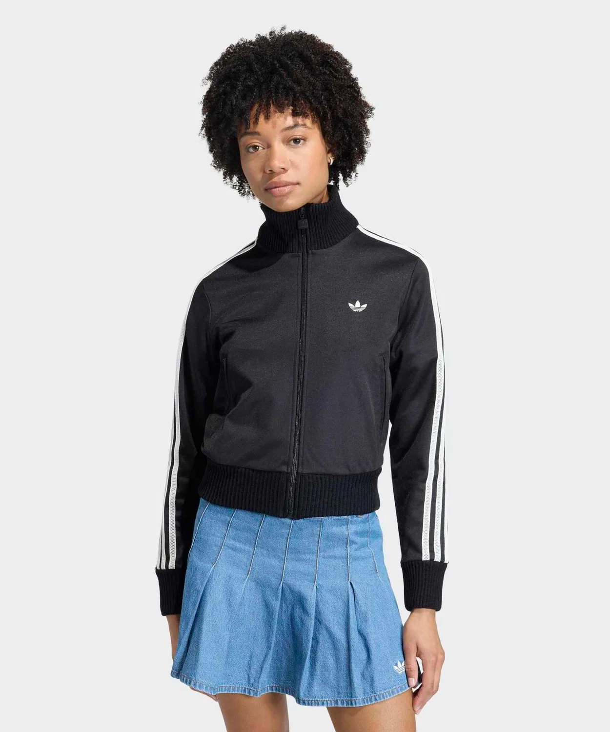 Женский трек-топ с вязаным кружевом Firebird Adidas, Black — фото 3