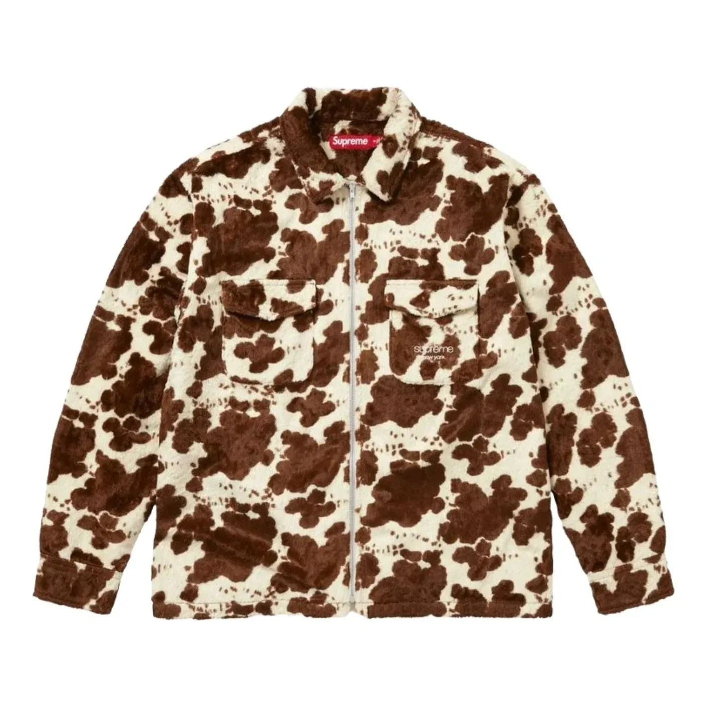 Мужская рубашка из искусственного меха с молнией Supreme SS26 Cow, мультиколор