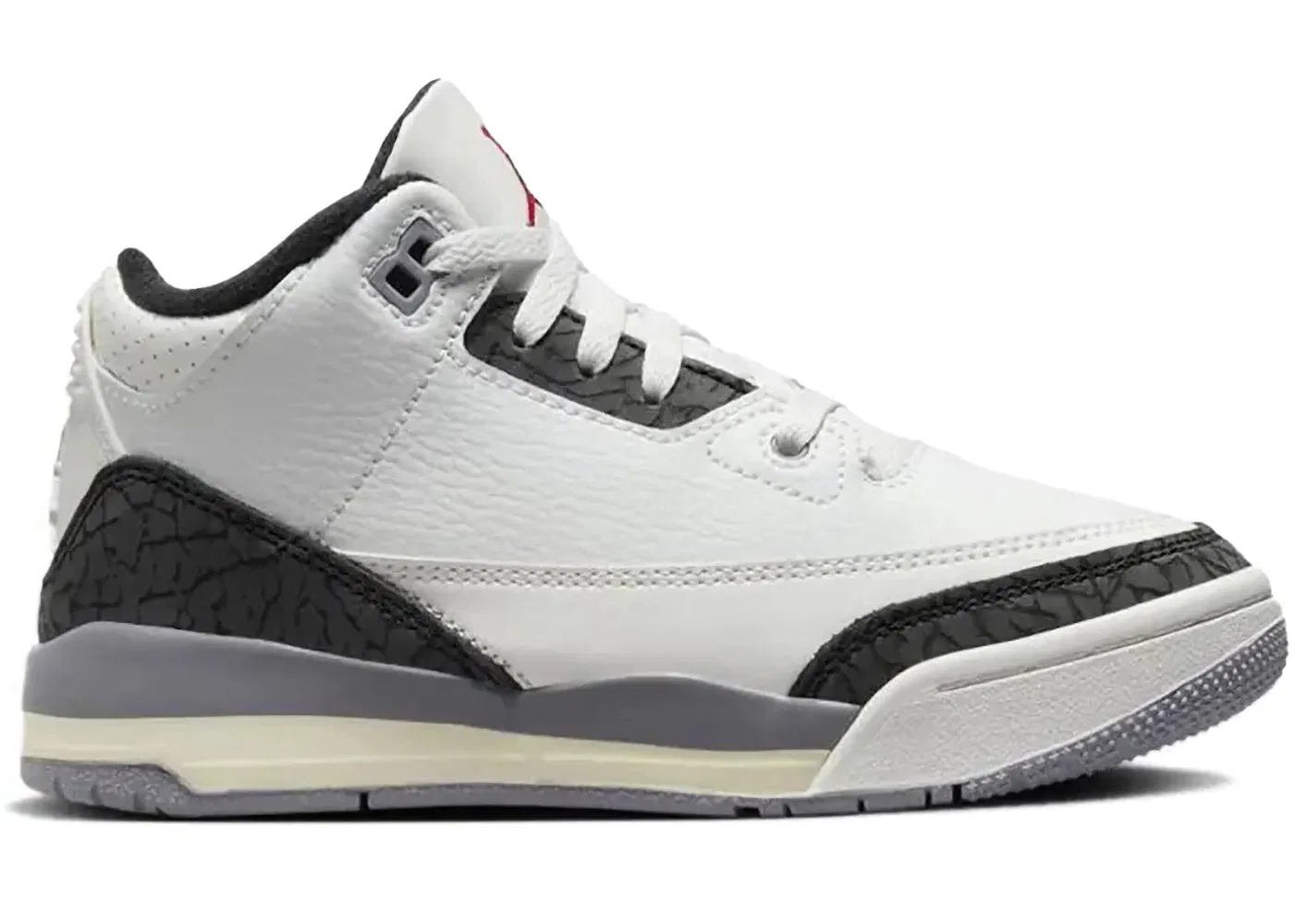Детские кроссовки Lifestyle с принтом Jordan 3 Retro Jordan, Summit White Fire Red Cement Grey Black