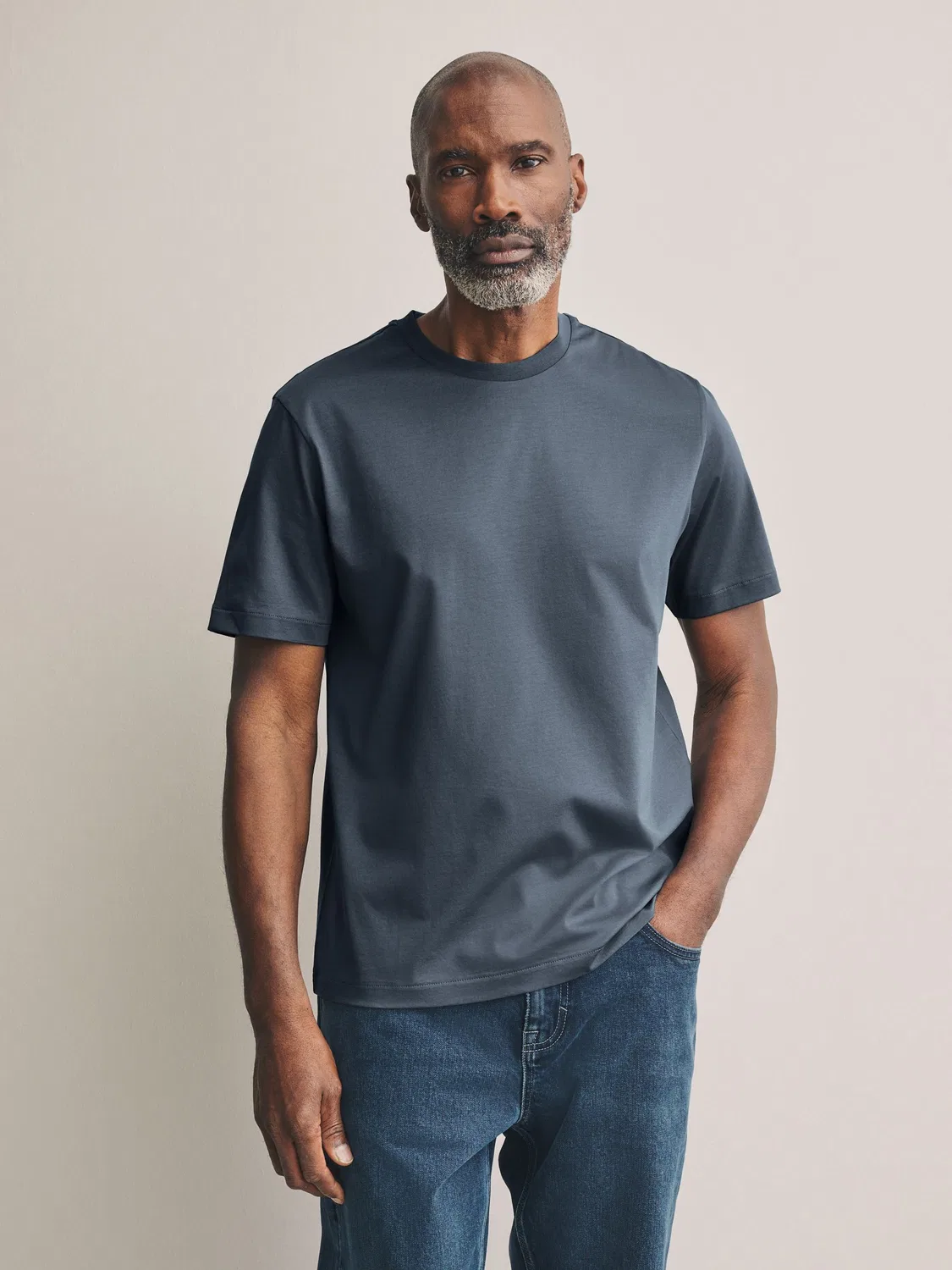 Футболка с круглым вырезом Regular Fit Signature SUPIMA Cotton Next, серо-шиферный — фото 2