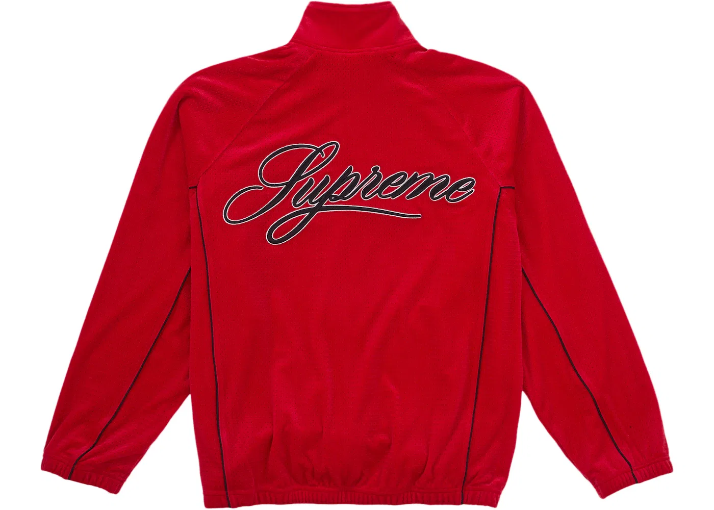 Мужская куртка из велюра с сеткой Supreme, Red — фото 2
