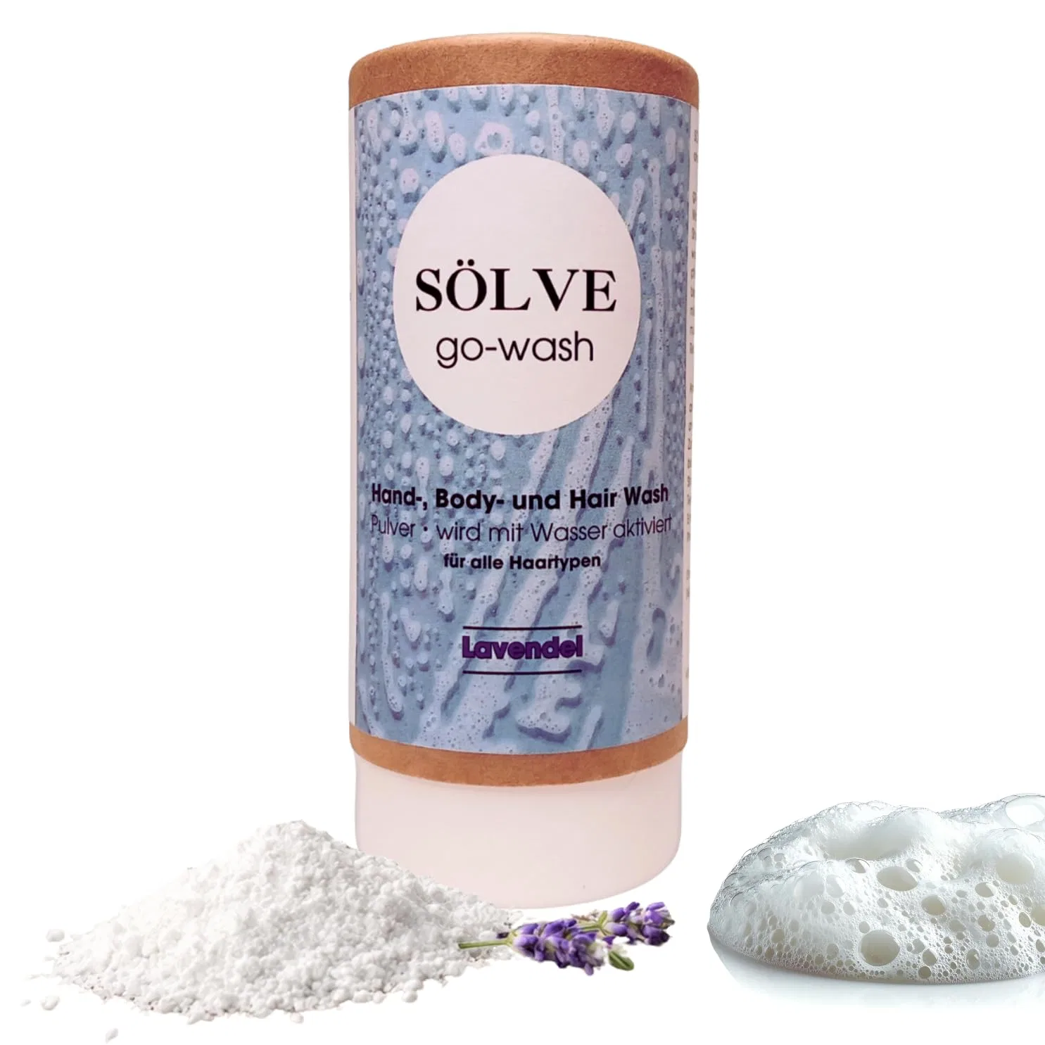 3-в-1 Порошковый шампунь и гель для душа, Sölve, Lavender, 40g