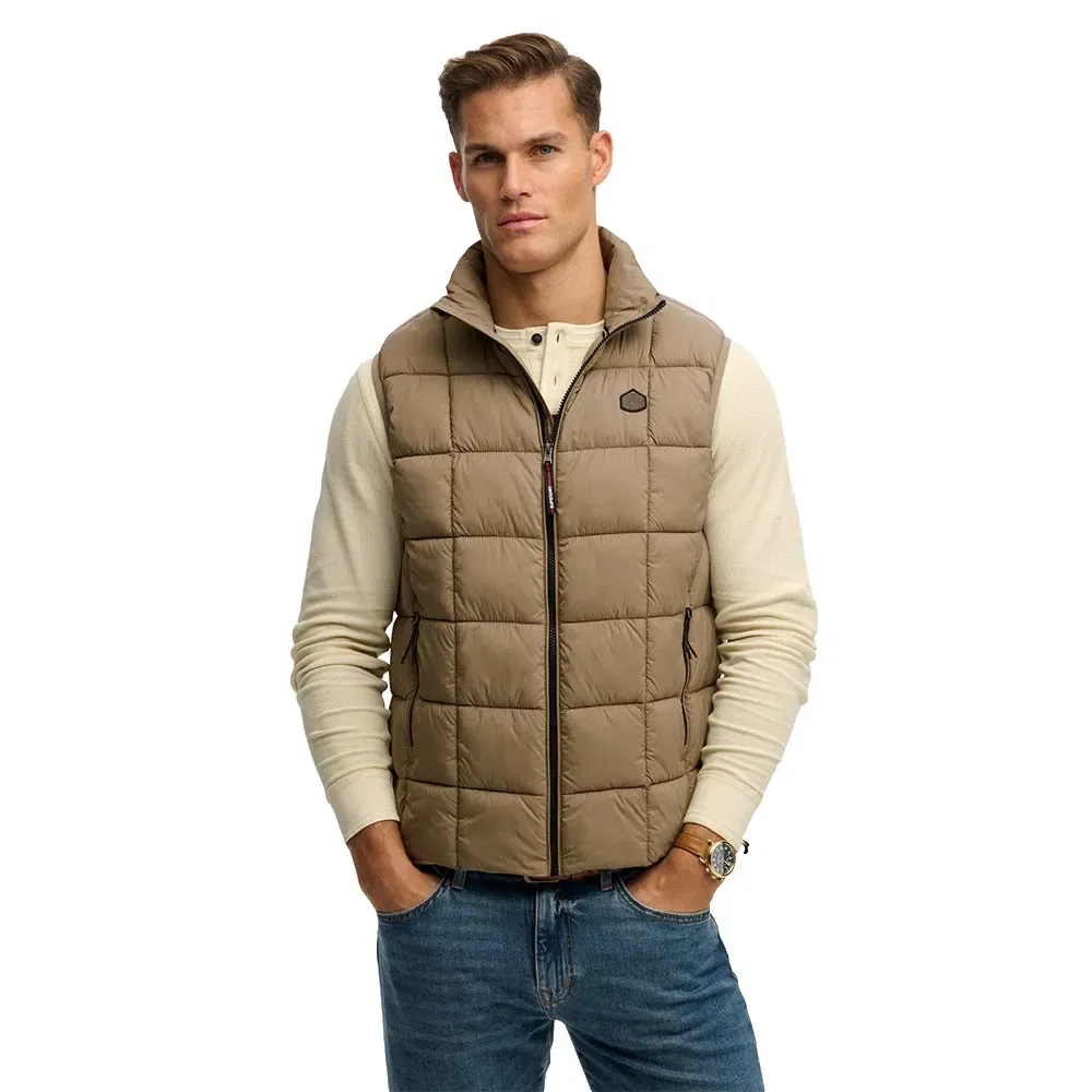 Жилет стеганый Superdry Box Quilt Fuji Lite, бежевый