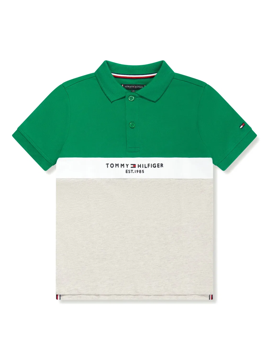 Поло рубашка с цветными блоками Tommy Hilfiger, зеленый