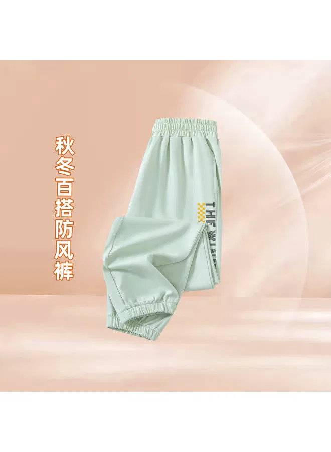 Штаны детские с принтом букв летние Jeanswest, светло-зеленый — фото 4