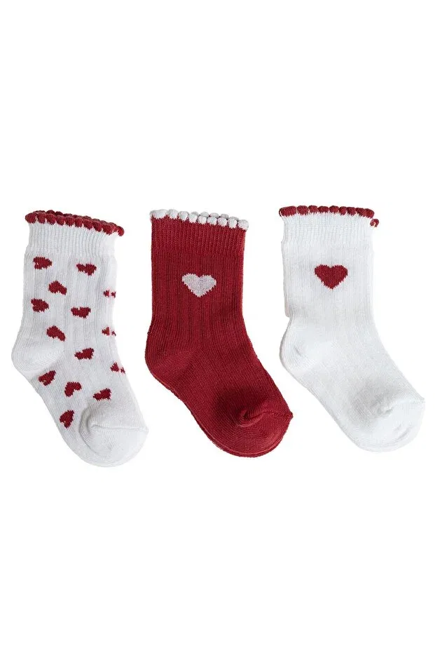 Детский комплект носочков для девочек с принтом Hellobaby Ebebek Hello Baby, Red