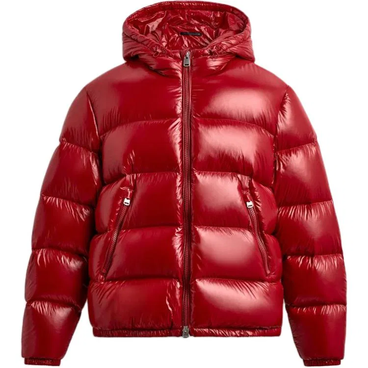 Мужская куртка-пуховик с отстегивающимся капюшоном Down Jackets, ZARA, Red