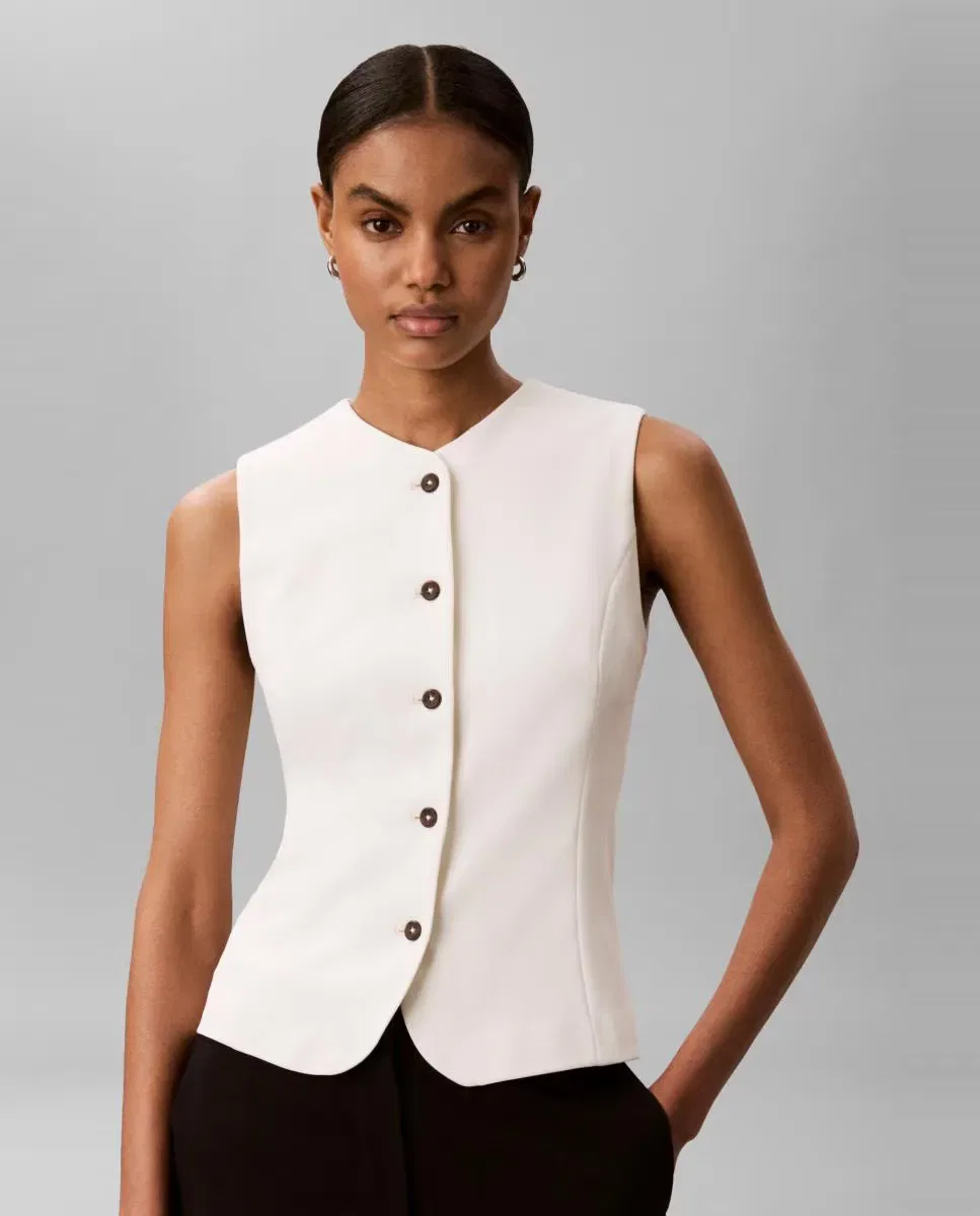 Женский жилет из крепа Calvin Klein, Белый