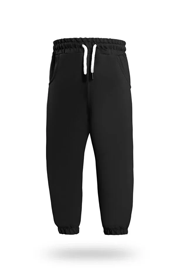 Детские спортивные штаны для мальчиков с эластичными манжетами Jogger Heyadventure, Black — фото 3