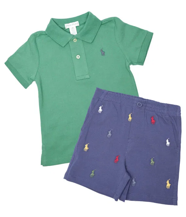 Детский комплект для мальчиков хлопковый Regular Fit Polo Ralph Lauren, зеленый