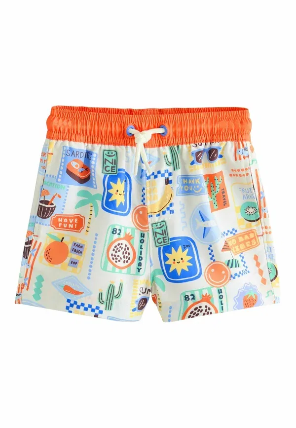 Плавки 2 шт, Regular fit, Swim shorts, Next, белый/оранжевый — фото 3