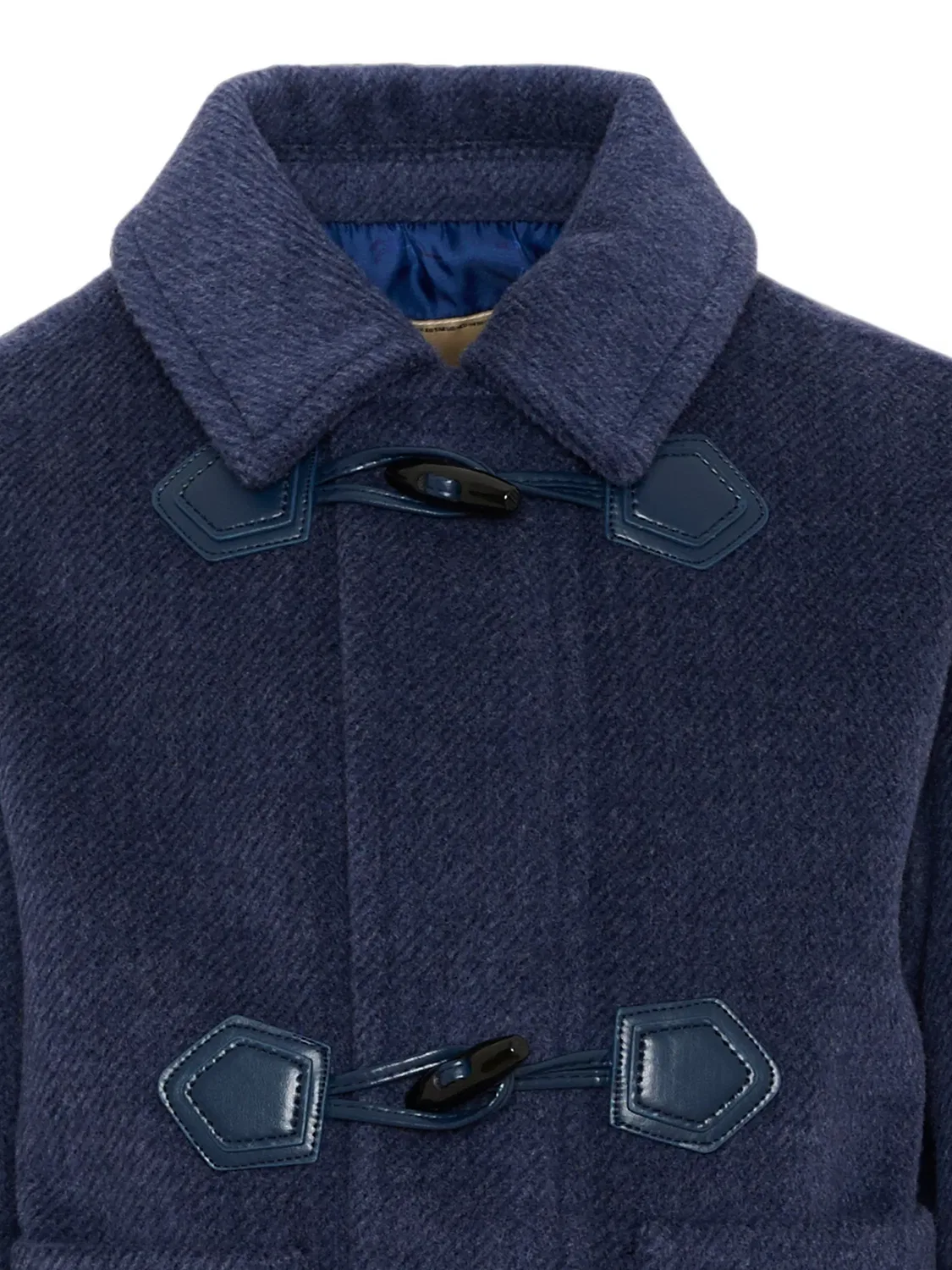 Пальто с застежкой тогл и накладными карманами Trussardi Junior, синий — фото 4